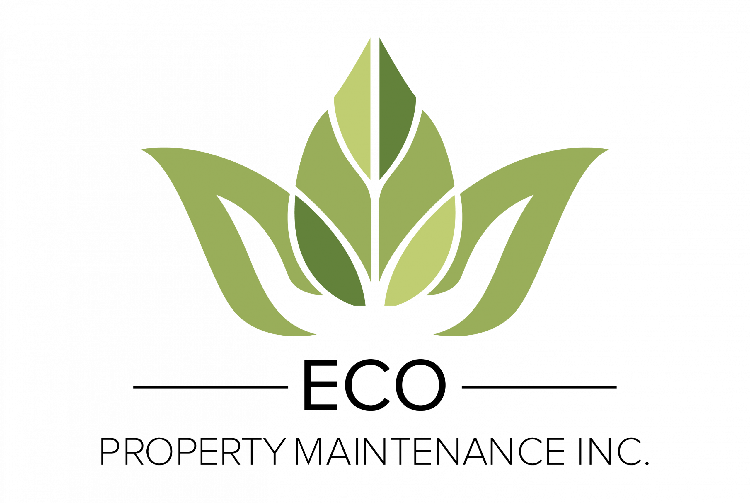 Stylized green lotus flower logo on black background
