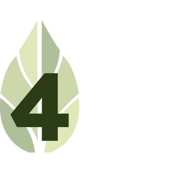 Green leaf icon with number four