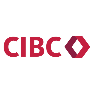 CIBC logo in red on gray background
