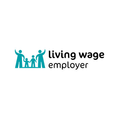 Living Wage Employer logo with family silhouettes