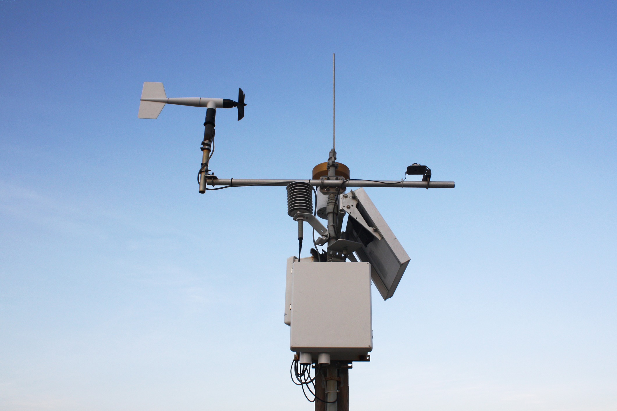 Weather station with wind vane and sensors